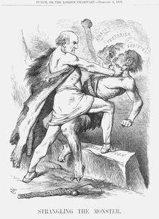 Strangling the Monster 1881. Creator: Joseph Swain