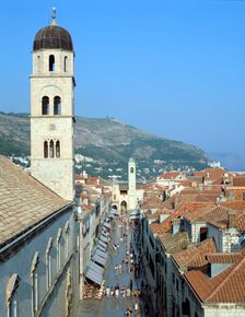 Stradun, Dubrovnik's main street, Croatia. Creator: Peter Thompson