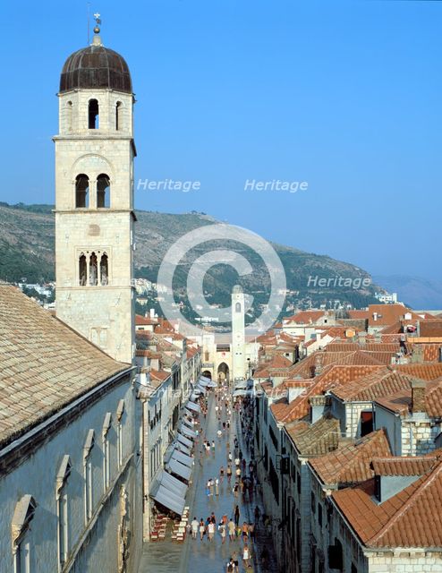 Stradun, Dubrovnik's main street, Croatia. Creator: Peter Thompson.