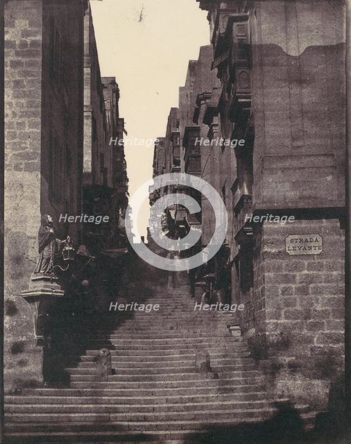 Strada Levante, Valletta, Malta, 1850s. Creator: Calvert Jones.