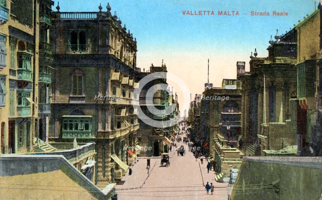 Strada Reale, Valletta Malta, 20th Century. Artist: Unknown
