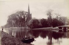 Stradford-on-Avon Church, from the Avon, 1870s. Creator: Francis Bedford