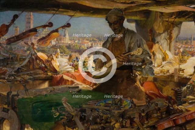 Stradivarius in his Workshop, 1913. Creator: Edgar Bundy.