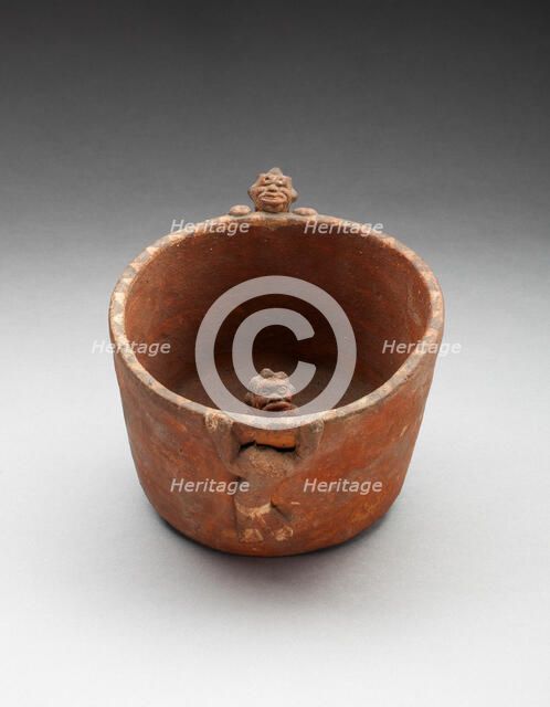 Straight-Sided Bowl with Modeled Figures in Interior and Climbing Sides, A.D. 1470/1600. Creator: Unknown.