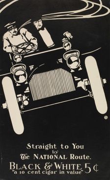 Straight to you by the national route. Black & White, c1895 - 1917. Creator: Unknown
