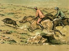Straining Every Nerve and Muscle to Win for Him the Honour of First Spear late 19th century(?)