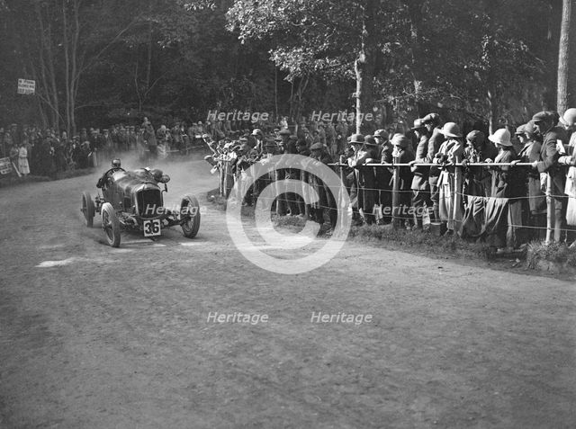 Straker-Squire of WB Horn competing in the MAC Shelsley Walsh Hillclimb, Worcestershire, 1923. Artist: Bill Brunell.
