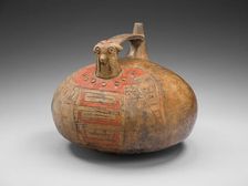 Strap-Handled Vessel in the Form of a Bird with Abstract Pattern on Body, 650/150 B.C. Creator: Unknown