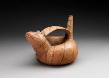 Strap-Handled Circular Jar in the Form a Composite Feline-Serpent with Diagonal..., 100 B.C./A.D. 50 Creator: Unknown