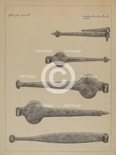 Strap Hinges, c. 1936. Creator: Rollington Campbell.