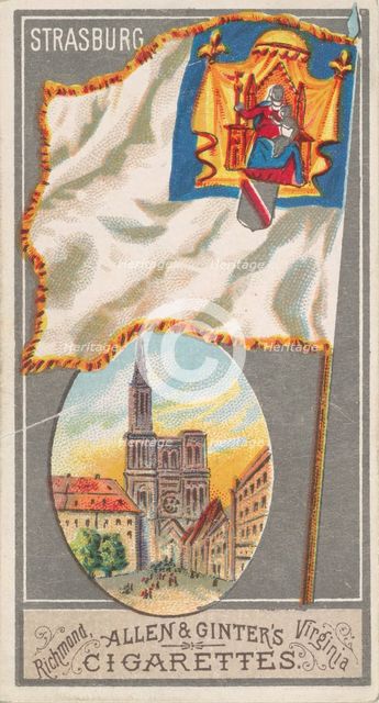 Strasburg, from the City Flags series (N6) for Allen & Ginter Cigarettes Brands, 1887. Creator: Allen & Ginter.