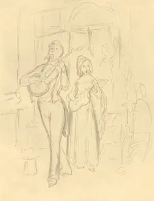 Strassensänger mid-late 19th century, (c1924). Creator: Carl Spitzweg