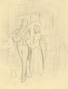 Strassensänger mid-late 19th century, (c1924). Creator: Carl Spitzweg