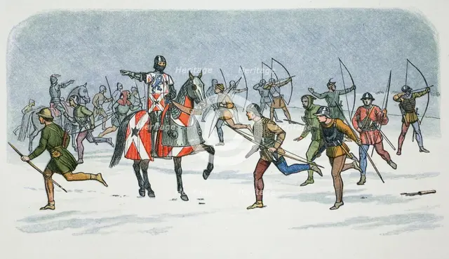 Strategem of Lord Fauconberg at the Battle of Towton, Yorkshire, 1461 (1864).  Creator: James William Edmund Doyle.