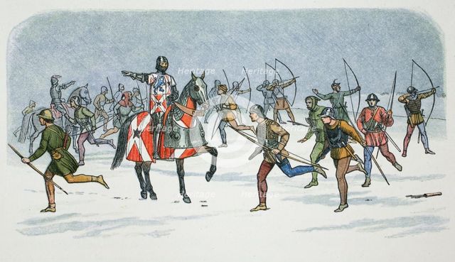 Strategem of Lord Fauconberg at the Battle of Towton, Yorkshire, 1461 (1864).  Creator: James William Edmund Doyle.