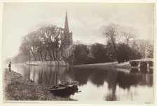 Stratford-on-Avon, Church from the Avon, 1860/94. Creator: Francis Bedford