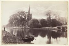 Stratford-on-Avon, Church from the Avon, 1860/94. Creator: Francis Bedford