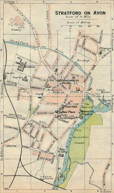 Stratford on Avon c20th Century. Artist: John Bartholomew