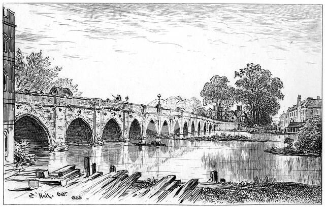 Stratford bridge, Stratford-upon-Avon, Warwickshire, 1885.Artist: Edward Hull