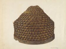 Straw Bee Hive, c. 1940. Creator: Frank Gray
