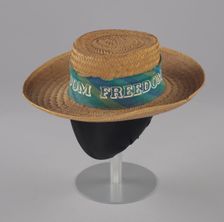 Straw hat worn during the 1966 March Against Fear, 1966. Creator: Unknown