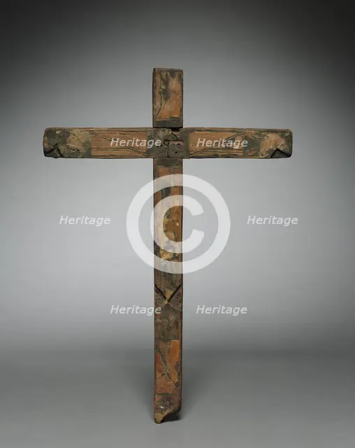 Straw Inlay Cross, 1600s-1700s. Creator: Unknown.