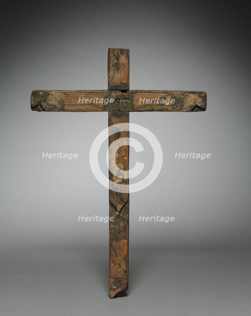 Straw Inlay Cross, 1600s-1700s. Creator: Unknown.