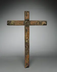 Straw Inlay Cross, 1600s-1700s. Creator: Unknown