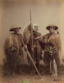 Straw Rain Coats, 1870s-1890s. Creator: Kusakabe Kimbei