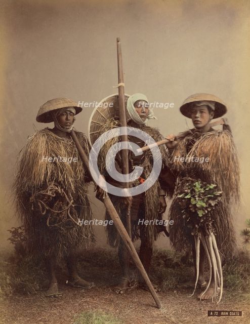 Straw Rain Coats, 1870s-1890s. Creator: Kusakabe Kimbei.