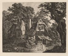Straw-Thatched Hut with Landscape and Figures, 1807/1809. Creator: Carl Wilhelm Kolbe the elder