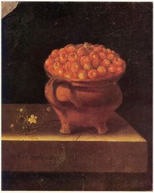 Strawberries in a Stone Jar, 1697. Creator: Adriaen Coorte