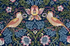 Strawberry Thief. Decorative fabric, 1883. Creator: Morris, William (1834-1896)