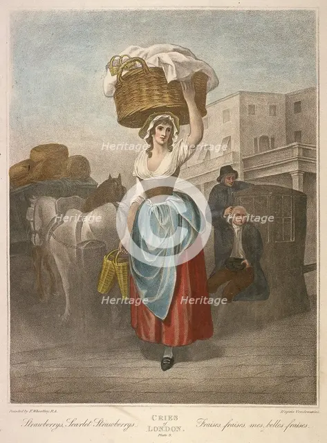 'Strawberrys, Scarlet Strawberrys', Cries of London, c1870. Artist: Anon