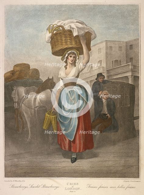 'Strawberrys, Scarlet Strawberrys', Cries of London, c1870. Artist: Anon