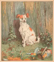 Stray dog befriended by good man of Islington, c1879. Creator: Randolph Caldecott