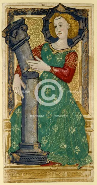 Strength. Charles VI Tarot, ca 1460. Creator: Apollonio di Giovanni di Tommaso (ca. 1415-1465).