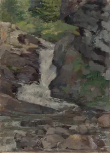 Stream between the rocks, 1870-1879. Creator: Maria Wiik