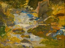 Stream in a forest, c1900. Creator: Alexander Kubinyi
