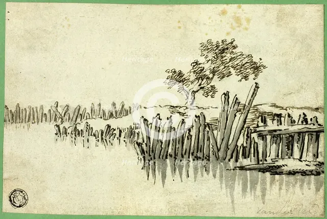 Stream with Pilings, n.d. Creator: Willem van de Velde I.