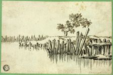 Stream with Pilings, n.d. Creator: Willem van de Velde I