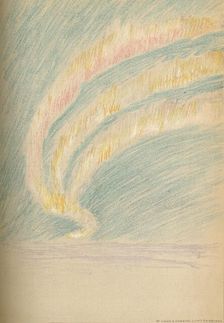 Streamers of Aurora Borealis, 28th November 1893. Pastel Sketch 1893 (1897). Artist: Fridtjof Nansen