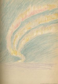 Streamers of Aurora Borealis, 28th November 1893. Pastel Sketch 1893 (1897). Artist: Fridtjof Nansen