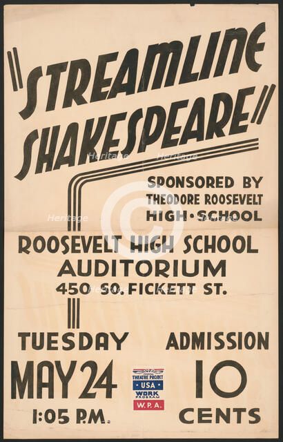 Streamline Shakespeare, [193-]. Creator: Unknown.