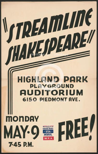 Streamline Shakespeare, Los Angeles, 1938. Creator: Unknown.