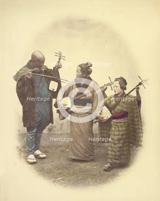 Street Musicians, 1866-1867. Creator: Felice Beato.