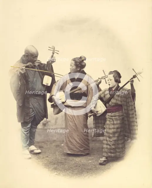 Street Musicians, 1868. Creator: Felice Beato.