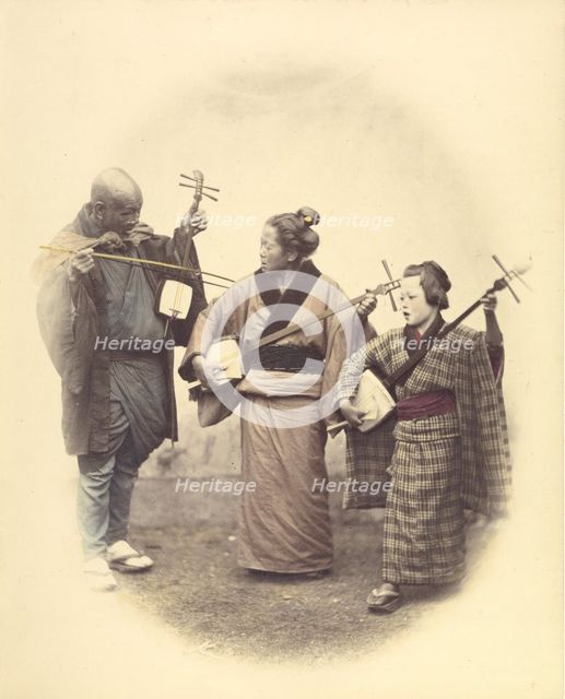 Street Musicians, 1868. Creator: Felice Beato.