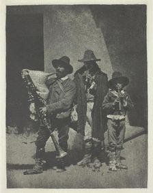 Street Musicians Standing, c. 1855, printed 1982. Creator: Charles Nègre
