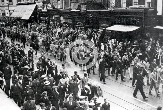 Street March through East London, Sir Oswald Mosley's Union Movement, 1936. Creator: Unknown.